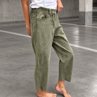 Washed olive tapered jeans *NEW*