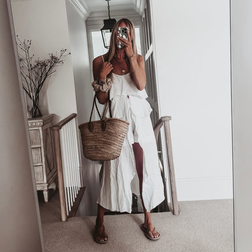 Livy long white linen top *NEW*