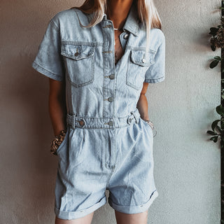 Dana denim playsuit