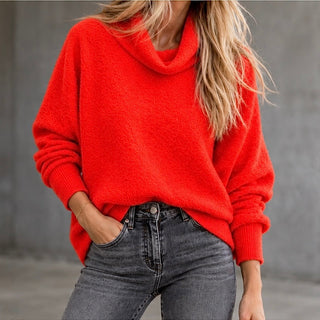 Alpaca SCARLET RED Banditas white roll neck jumper *NEW*