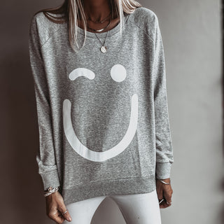 Grey Smiley sweatshirt *relaxed style* *NEW*