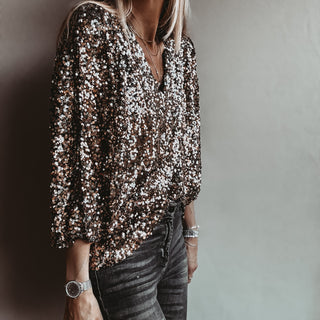 Relaxed Copper Gold Sequin top *NEW*