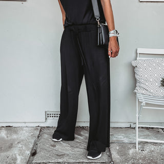 Black jersey palazzo pants *NEW*