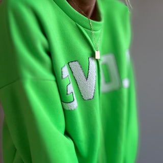 LOVE neon green sweatshirt *NEW*