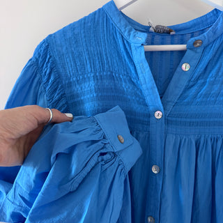 Electric blue Pennie pleated blouse *NEW*