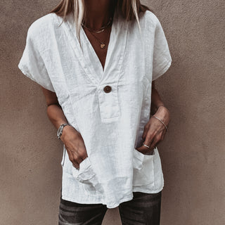 White Susannah linen blouse