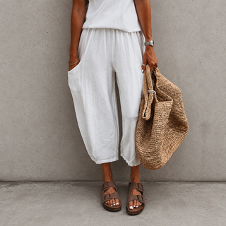 WHITE Lora linen joggers *NEW*