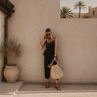 Luisa BLACK linen jumpsuit