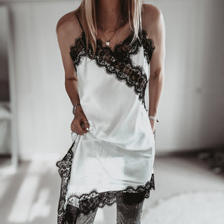 White Lia Lace asymmetric cami dress *NEW*