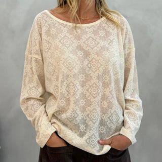 Vintage cream lace long sleeve top *NEW*