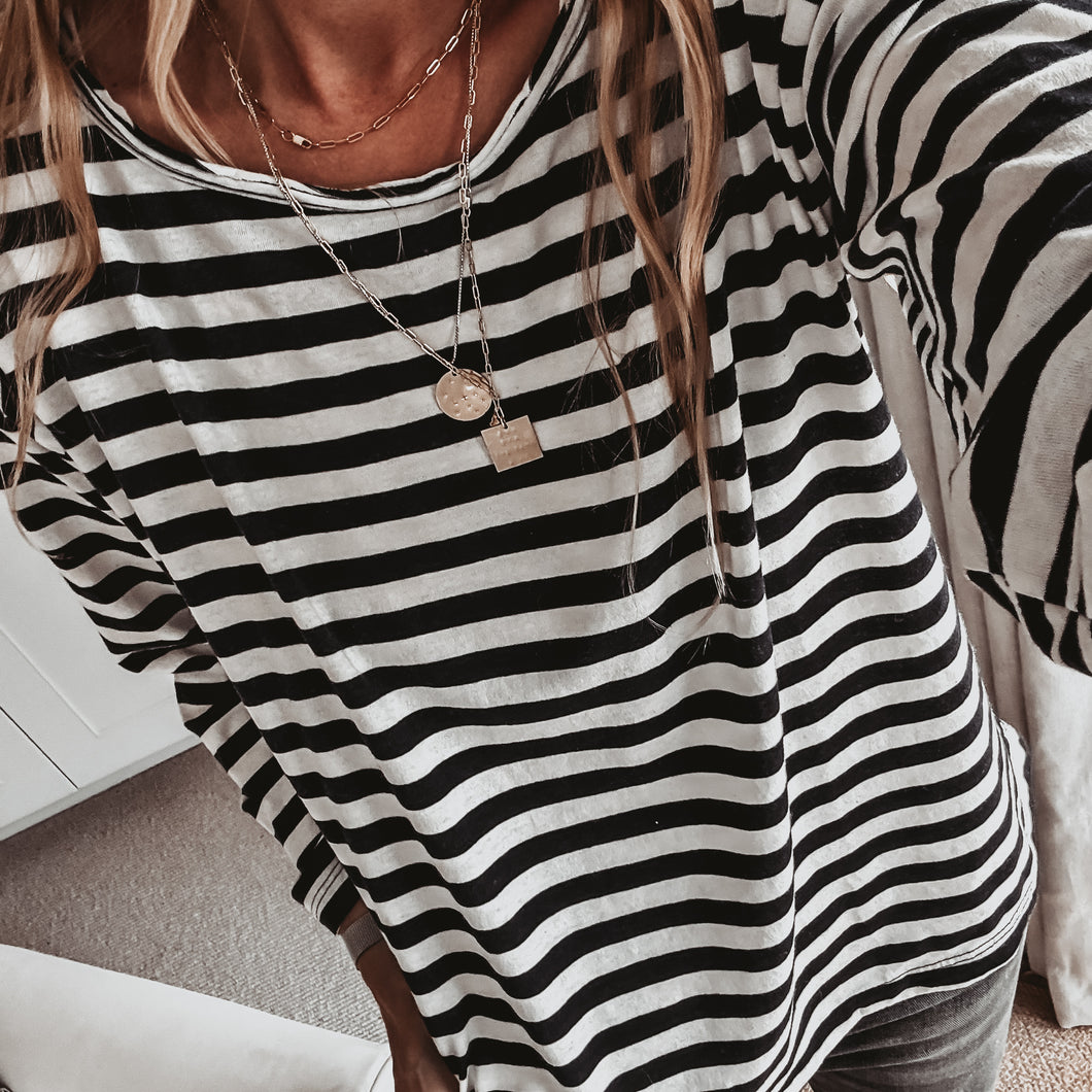 Scoop neck breton striped top *NEW*