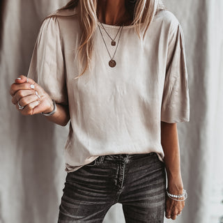 Grafton beige satin blouse *NEW*