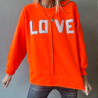 LOVE neon orange sweatshirt *NEW*