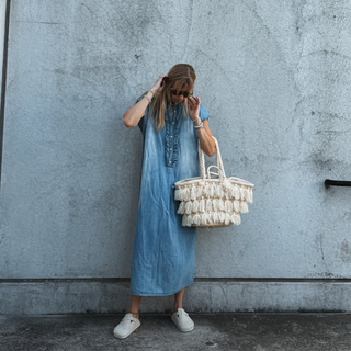 Denim ruffle dress *NEW*