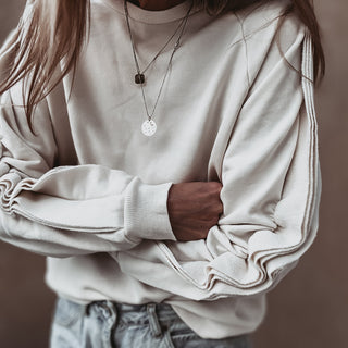 Vintage white ruffle sleeve sweatshirt *NEW*
