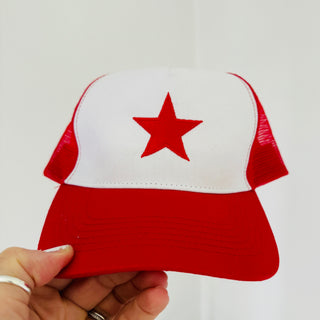 RED / WHITE STAR baseball cap *NEW*