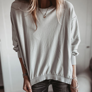LIGHT GREY Perugia super slouchy sweatshirt *NEW*