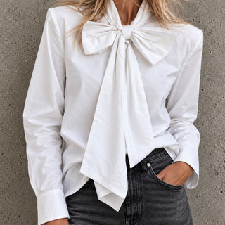 Bria WHITE bow blouse *NEW*