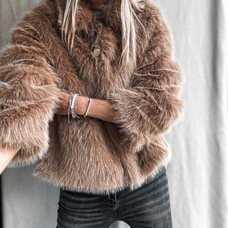 Light camel Faux fur jacket *NEW*