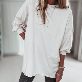 BEIGE Super slouchy boyfriend sweatshirt *NEW*