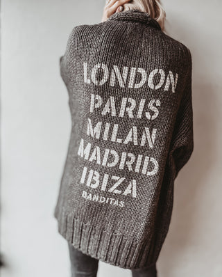 Dark biscuit / cream Cities Cardigan *NEW*