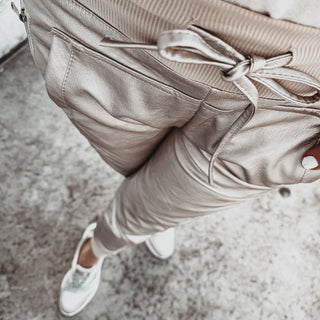 Full faux leather CHAMPAGNE GOLD ULTIMATE joggers