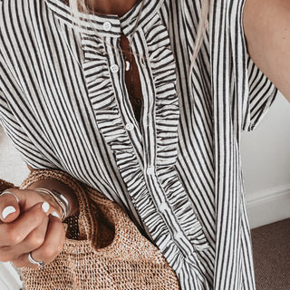 Amaranto Stripe ruffle dress *NEW*