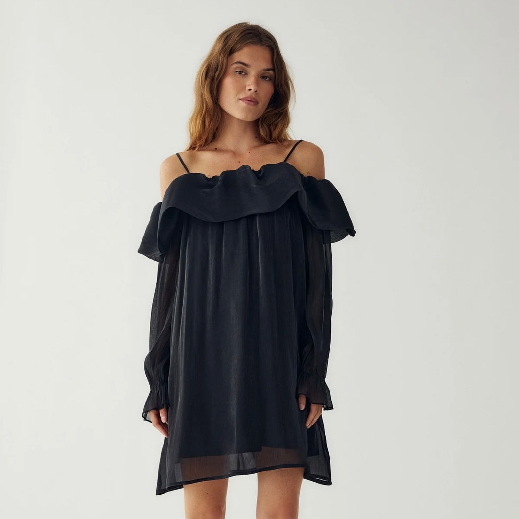 Black Miya ruffle sheer dress *NEW*