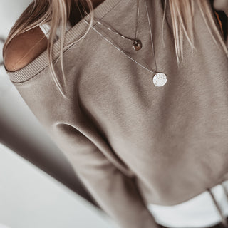 Native slightly cropped SAND sweatshirt *relaxed style*