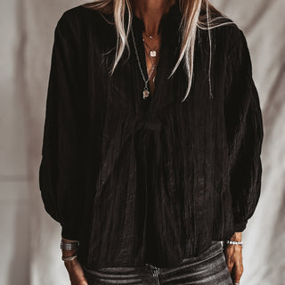Pingus BLACK relaxed satin crepe blouse