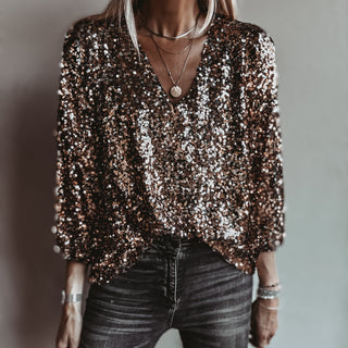 Relaxed Copper Gold Sequin top *NEW*