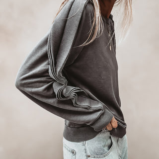 Vintage grey ruffle sleeve sweatshirt *NEW*