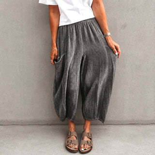 Washed grey Lora linen joggers *NEW*
