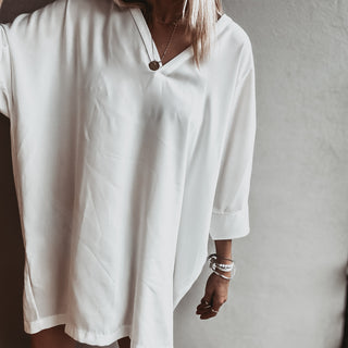 Ithaca VINTAGE WHITE V neck tunic