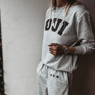 COLLEGE Grey star super slouchy joggers *BACK IN STOCK*