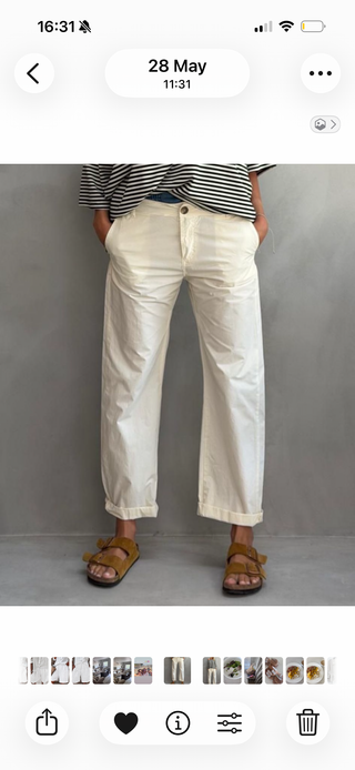 Stylish Cream chino jeans with denim waistband  *NEW*