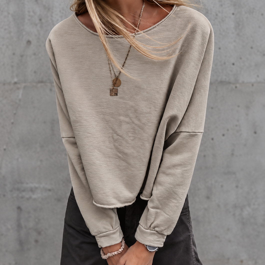 Maeve slightly cropped beige sweatshirt *relaxed style*
