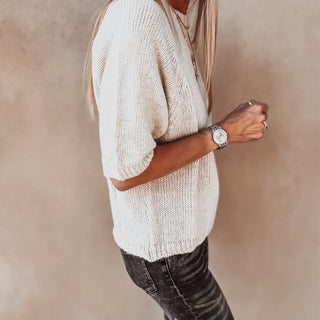 Milo Vintage white short sleeved jumper *NEW*