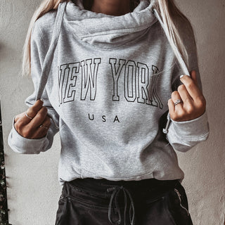 COLLEGE grey  NEW YORK Hoody *BACK IN STOCK*