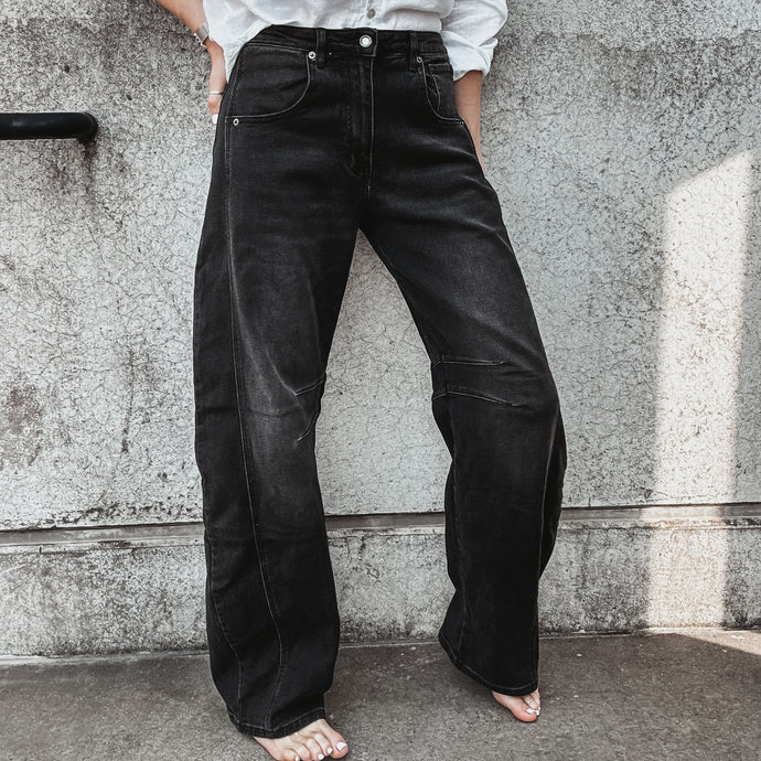 Bilbao washed dark grey barrel jeans *NEW*