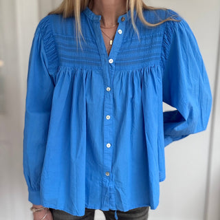 Electric blue Pennie pleated blouse *NEW*