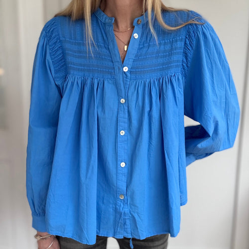 Electric blue Pennie pleated blouse *NEW*