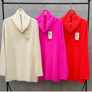 Alpaca CREAM Banditas roll neck jumper *NEW*
