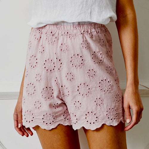 Pink Pasadena Broderie shorts