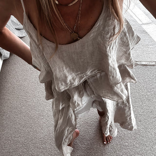 Livy long sand linen top *NEW*