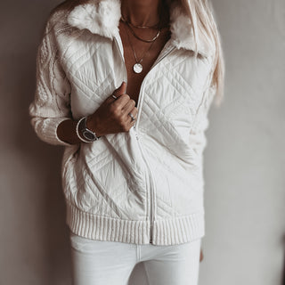 Tessa quilted VINTAGE WHITE bomber