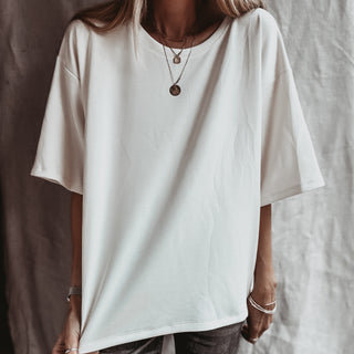 Slouchy Cream sweat tee  *NEW*