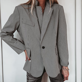 Merino black check blazer *NEW*