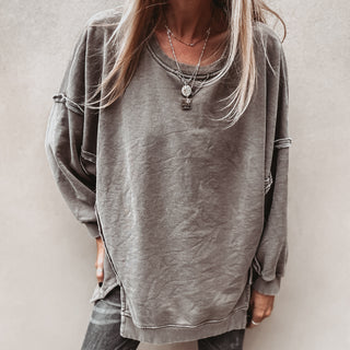 Taupe oversized boyfriend sweatshirt *NEW*