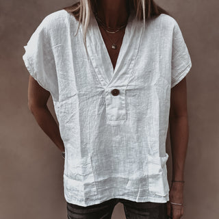White Susannah linen blouse